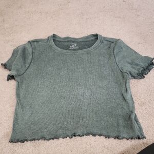 Aerie Green Ribbed Crop Top